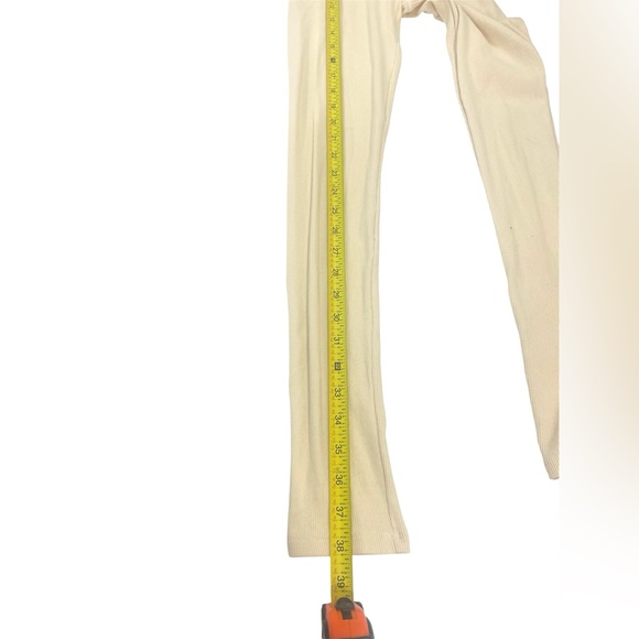 Sezane Ivory Ribbed Conor Legging size SMALL organic cotton lounge wear - Picture 9 of 13